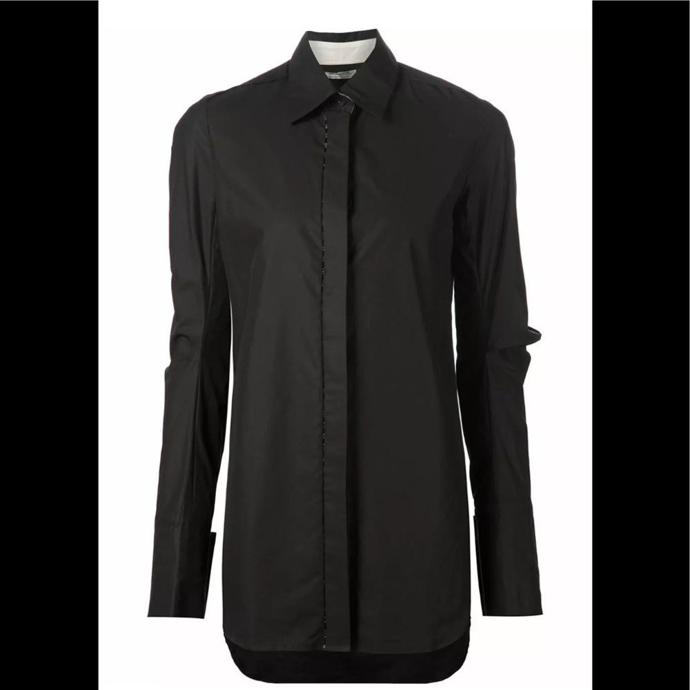 Vera Wang Black Assymetrical Dress Shirt Size 4